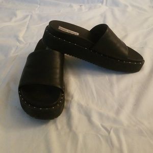 Black Steve Madden leather platform sandals